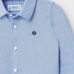 Camisa manga comprida oxford básica bebé menino - Image 3