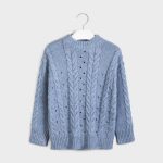 Camisola tricot tranças rapariga