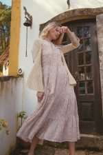 Vestido comprido com Laçada