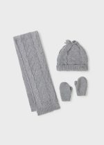 Conjunto gorro cachecol luvas bebé menina - Image 2