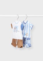 Conjunto 4 peças de malha recém nascido menino