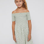 Vestido favo de mel flores rapariga