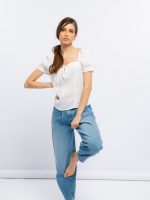 Blusa de linho manga balão