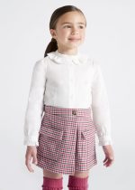 Saia calção xadrez menina