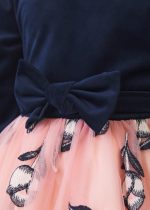 VESTIDO VELUDO COMBINADO TULE MENINA - Image 5