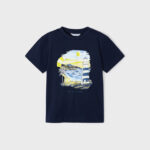 T-shirt com motivo interativo de algodão sustentável