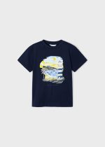 T-shirt com motivo interativo de algodão sustentável