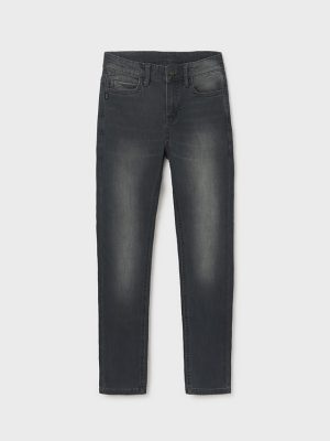 Calças slim fit com algodão sustentável