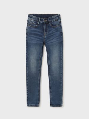 Calças de ganga slim fit rapaz de algodão sustentável