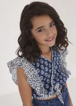 Blusa combinada com folhos de algodão - Image 2