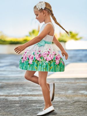 Vestido estampado de algodão menina