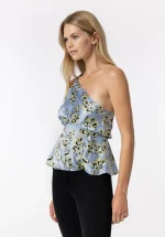 Top Assimétrico Acetinado Cut Out