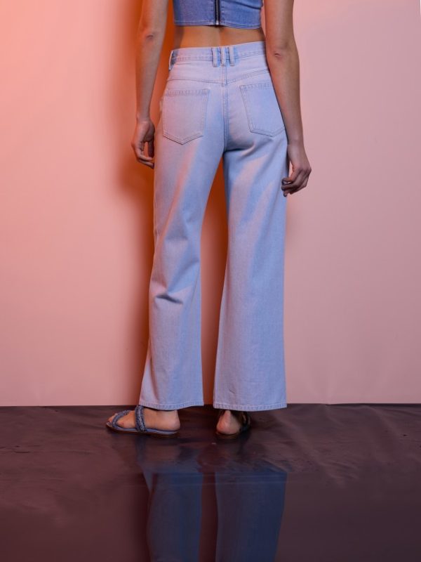 Calças denim com dupla cintura - Image 5