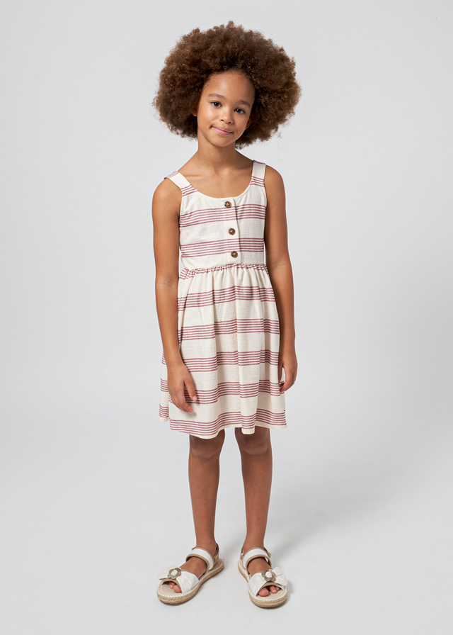 24-06957-068-L-3 Vestido riscas piqué rapariga - Image 2
