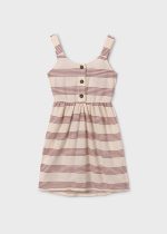 Vestido riscas piqué rapariga