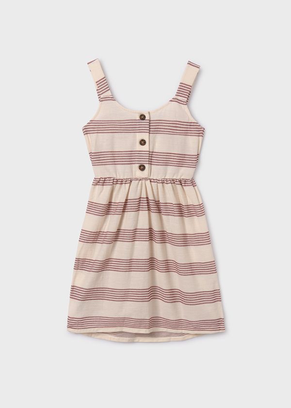 Vestido riscas piqué rapariga - Image 1