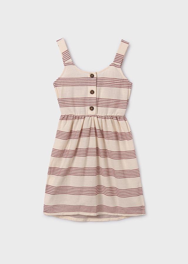 24-06957-068-L-4 Vestido riscas piqué rapariga - Image 1