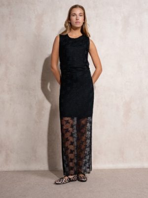 Vestido comprido de renda